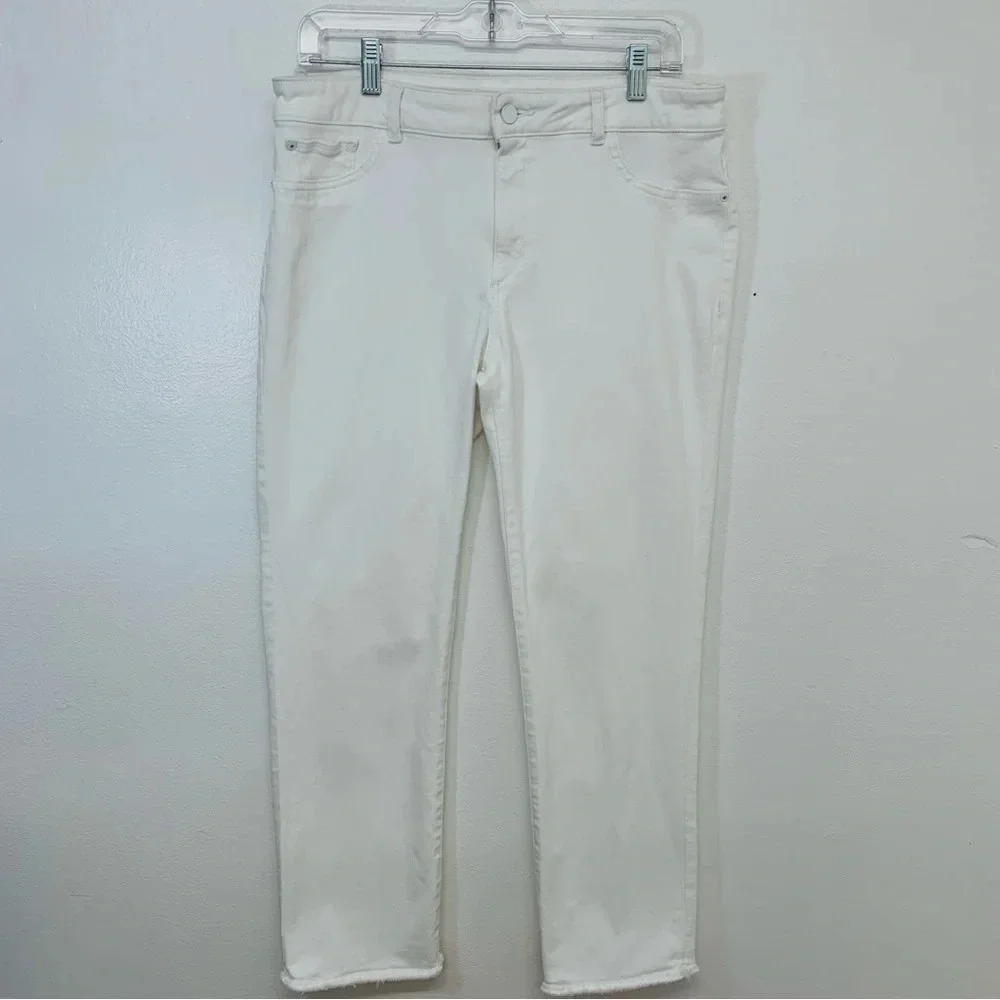 DL1961 Jeans Woman 32‎ White Mara Straight Ankle Instasculpt Stretch Pockets